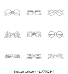 Vector illustration of glasses and sunglasses symbol. Set of glasses and accessory vector icon for stock.