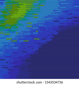 Vector illustration. Glitch abstract background with distortion effect, random horizontal color lines. For design concepts, posters, wallpapers, presentations and prints.