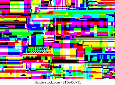 Vector Illustration Glitch Colorful Pixel Background Stock Vector ...