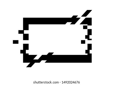 Vector illustration glitch of square  frame on white background