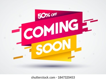 Vector Illustration Glitch Style Label With Text Coming Soon