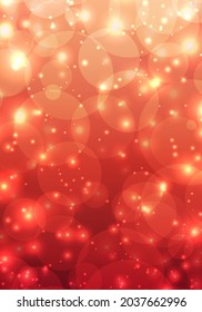 Vector illustration of glitter and bokeh red abstract background