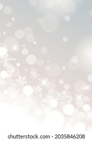 Vector illustration of glitter and bokeh silver background