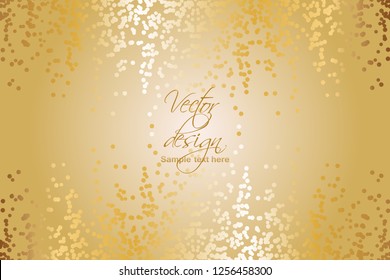 Vector illustration of Glitter on a gold background. Vector design