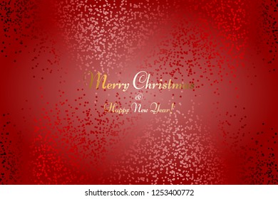 Vector illustration of Glitter on a red background. Merry Christmas and Happy New Year!