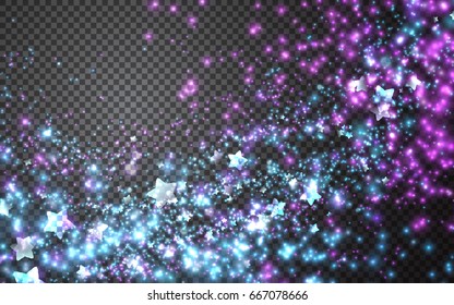 Vector illustration. Glittering lights on transparent background.
