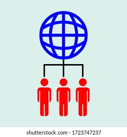 Vector illustration of a global business, building a construction business.