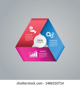 Vector illustration of global business development triangular infographic design elements