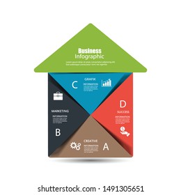 
Vector illustration of a Global Business house, Development Elements of infographic design