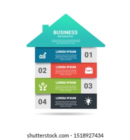 Vector illustration of a Global Business house, Development Elements of infographics design