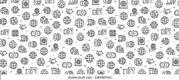 VECTOR ILLUSTRATION OF GLOBAL BUSINESS ICON CONCEPT