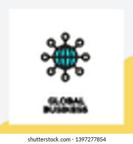 VECTOR ILLUSTRATION OF GLOBAL BUSINESS LINE ICON SET
