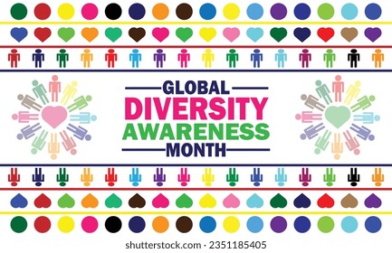 Vector illustration of Global Diversity Awareness Month observed in October each year. Suitable for greeting card, poster and banner