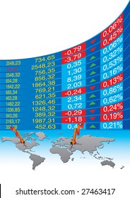 vector illustration of global economic crisis