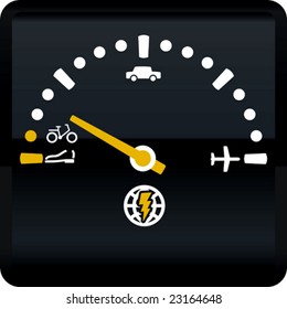 Vector illustration of global energy dashboard.
