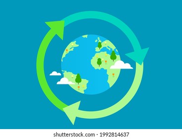 Vector illustration of global environmental protection.