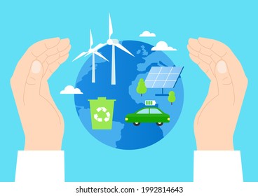 Vector illustration of global environmental protection.