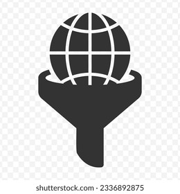 Vektorgrafik von globalen Filtern Symbol in dunkler Farbe und transparentem Hintergrund (PNG).