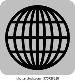 Vector Illustration of Global Icon in Black
