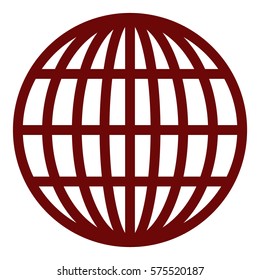 Vector Illustration of Global Icon in Brown
