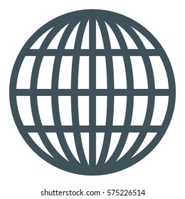 Ilustración vectorial del icono global en gris
