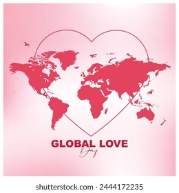 Vector illustration Global Love Day editable post banner template