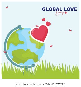 Vector illustration Global Love Day editable post banner template