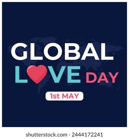 Vector illustration Global Love Day editable post banner template