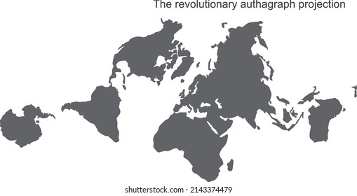 Vector Illustration of global revolutionary authagraph projection atlas map