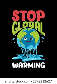 vector illustration of global warming on the earth for presentations and campaigns