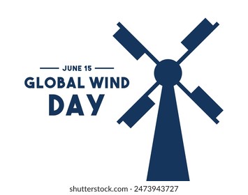 Vector Illustration of Global Wind Day. June 15. White background. Eps 10.