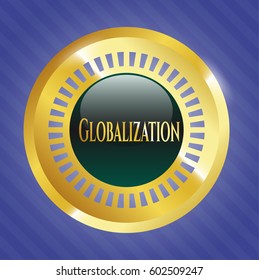 Vector illustration of  Globalization shiny emblem icon
