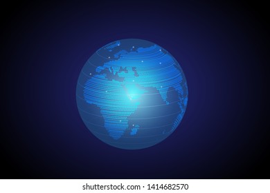 vector illustration  globe abstract of modern technology  futuristic graphic design use for cover  design,background.