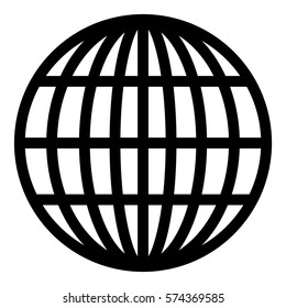 Vector Illustration of Globe Black Symbol Icon
