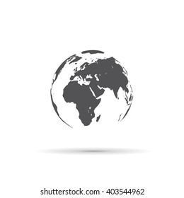 vector illustration Globe. black and white earth icon. logo template