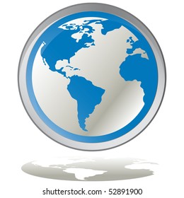Vector illustration GLOBE blue environmental bubbles on white
