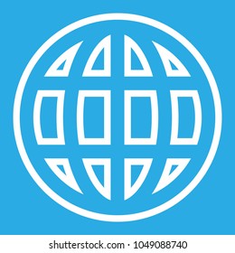 Vector illustration of a globe concept in a blue earth day. Logo earth icon, abstract globe. Emblem of earth day.