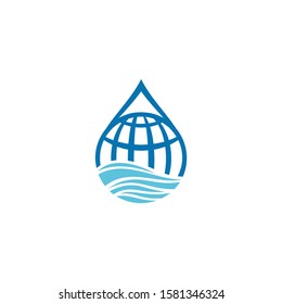 vector illustration of a globe and droplet
