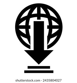 Vector illustration, globe icon and arrows.