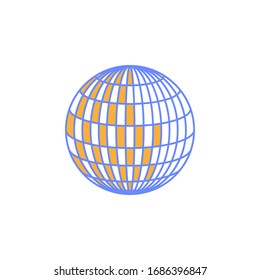 Ilustración vectorial, icono del globo terráqueo, se puede utilizar para temas de red, logística, internacional, viajes, alrededor del mundo