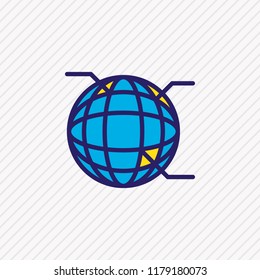 Vector illustration of globe icon colored line. Beautiful advertising element also can be used as network icon element.