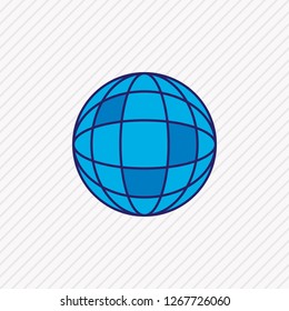 Vector illustration of globe icon colored line. Beautiful network element also can be used as world icon element.