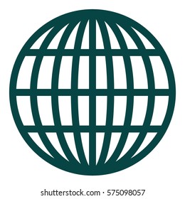 Ilustración vectorial del icono de Globe en verde
