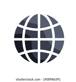 vector illustration of globe icon.  illustrations for the world, are universal, comprehensive.  flat minimalist design eps 10