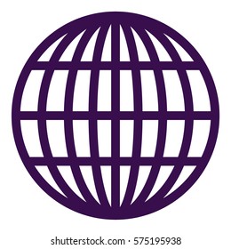Ilustración vectorial del icono de Globe en púrpura
