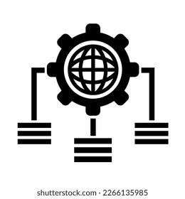 Vektorgrafik, Globalsymbol und Web-Datentransfertechnologie. Einzeln auf weißem Hintergrund.	