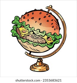 Vector Illustration of Globe International Burger