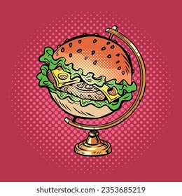 Vector Illustration of Globe International Burger
