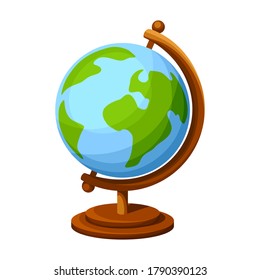 Vector illustration of a globe isolated on a white background.