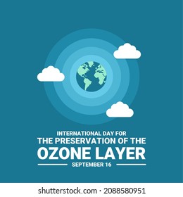 Vector illustration, globe with layers, as banner or poster, International Day for the Preservation of the Ozone Layer.